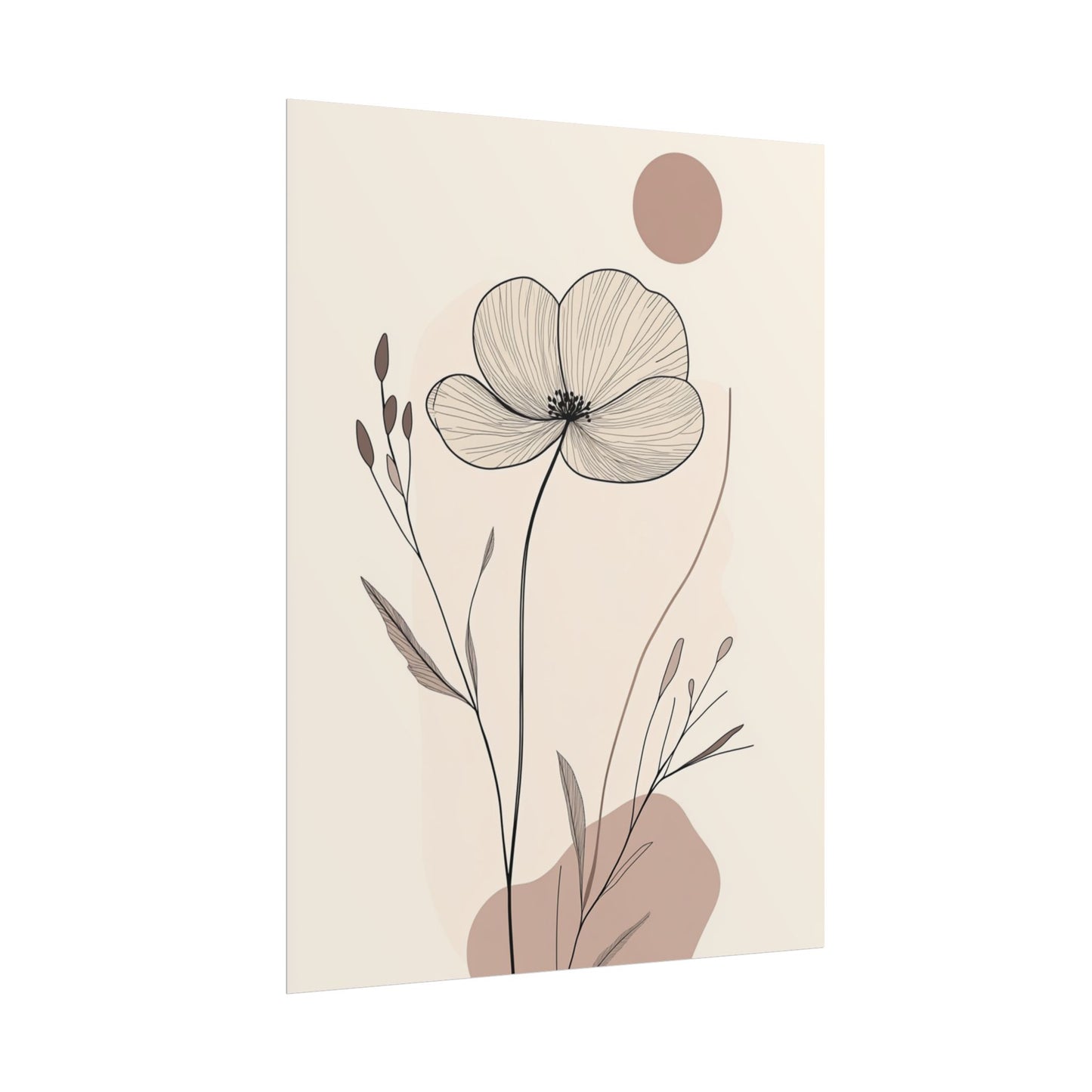 Tranquil Blossom - Abstract Floral Line Art