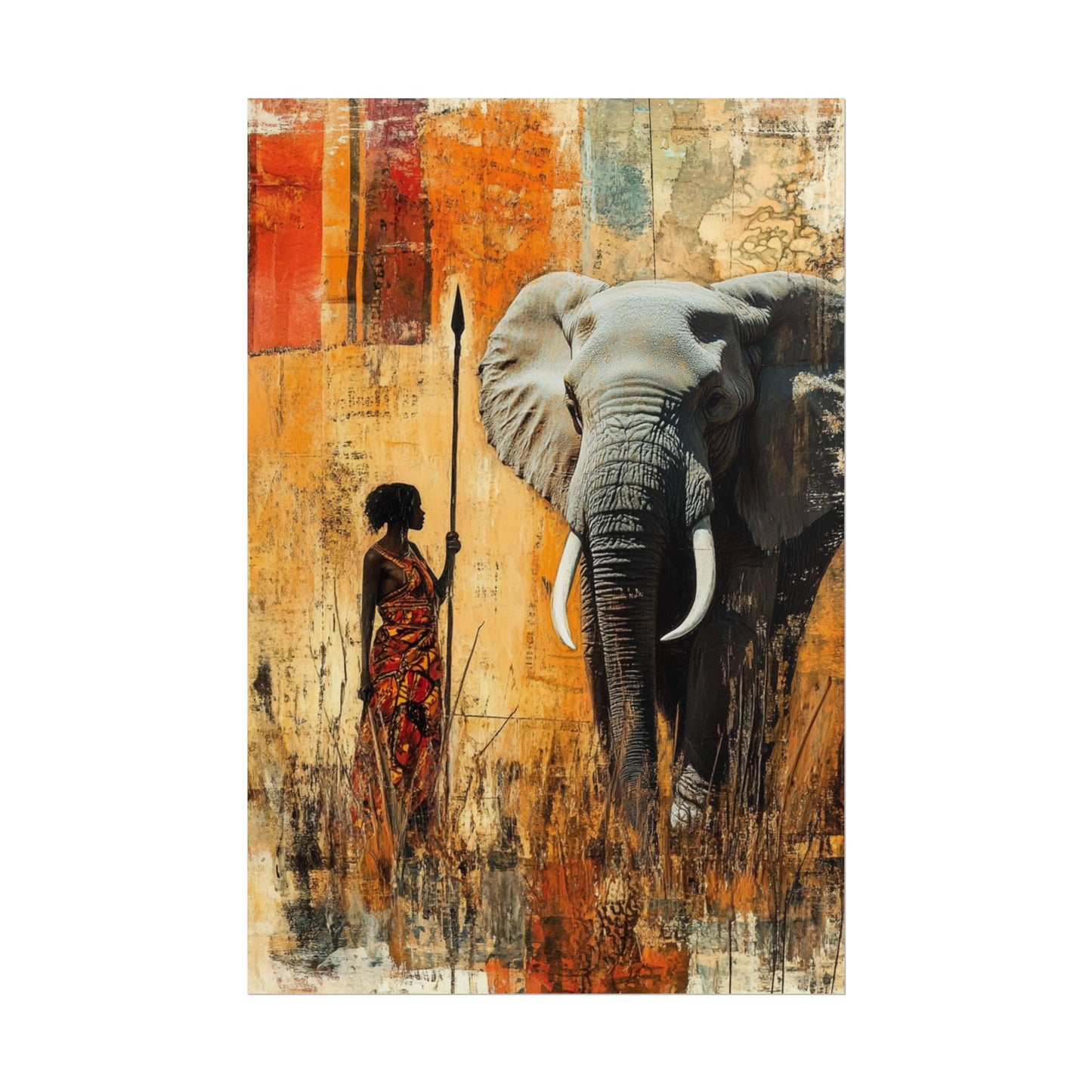 Majestic Encounter - Abstract African Art Print