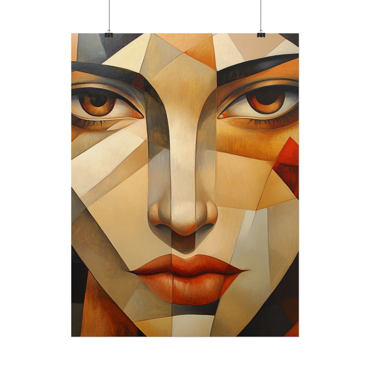 Facets of Emotion - Abstract Geometric Portrait Art Print