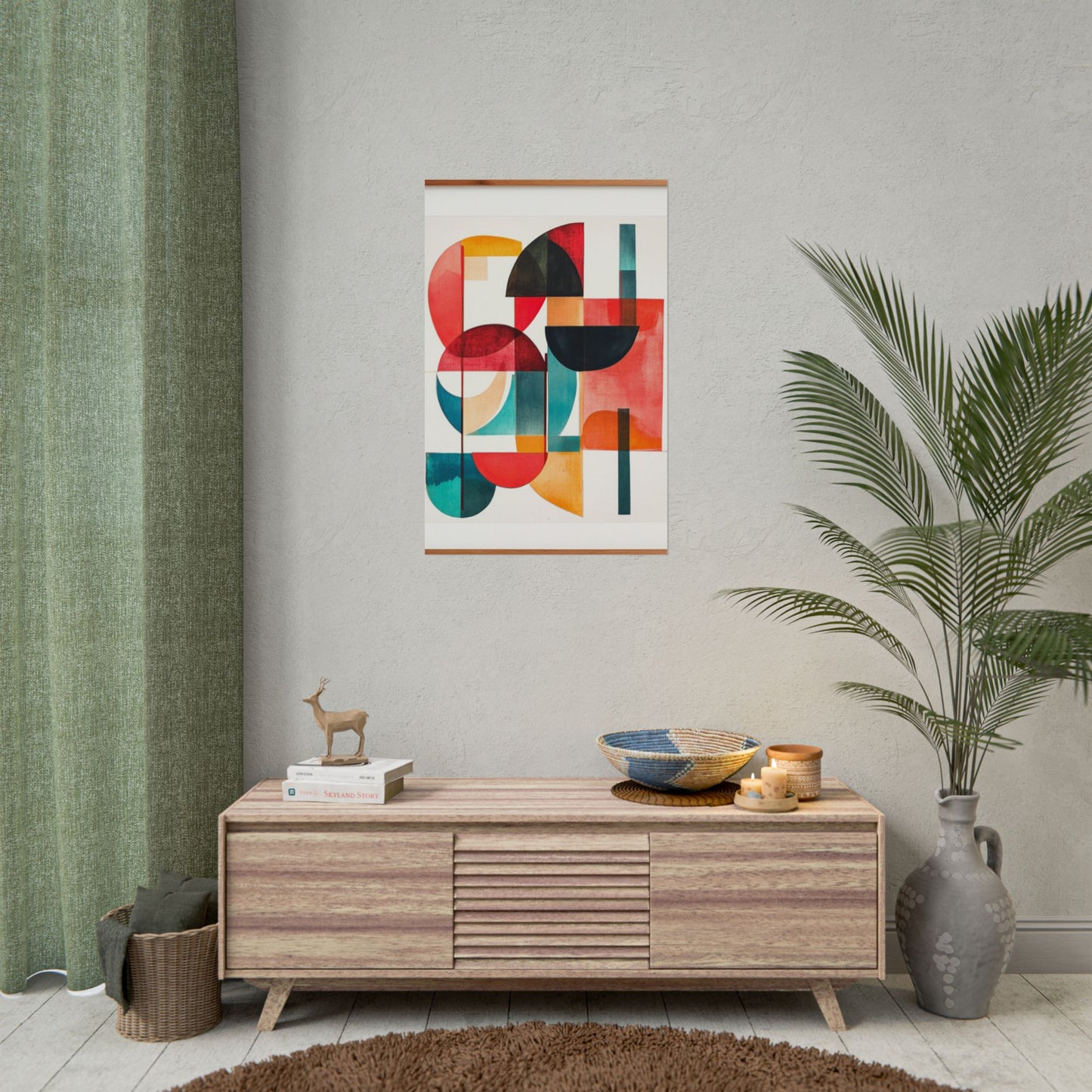 Retro Geometry - Abstract Shapes Art Print