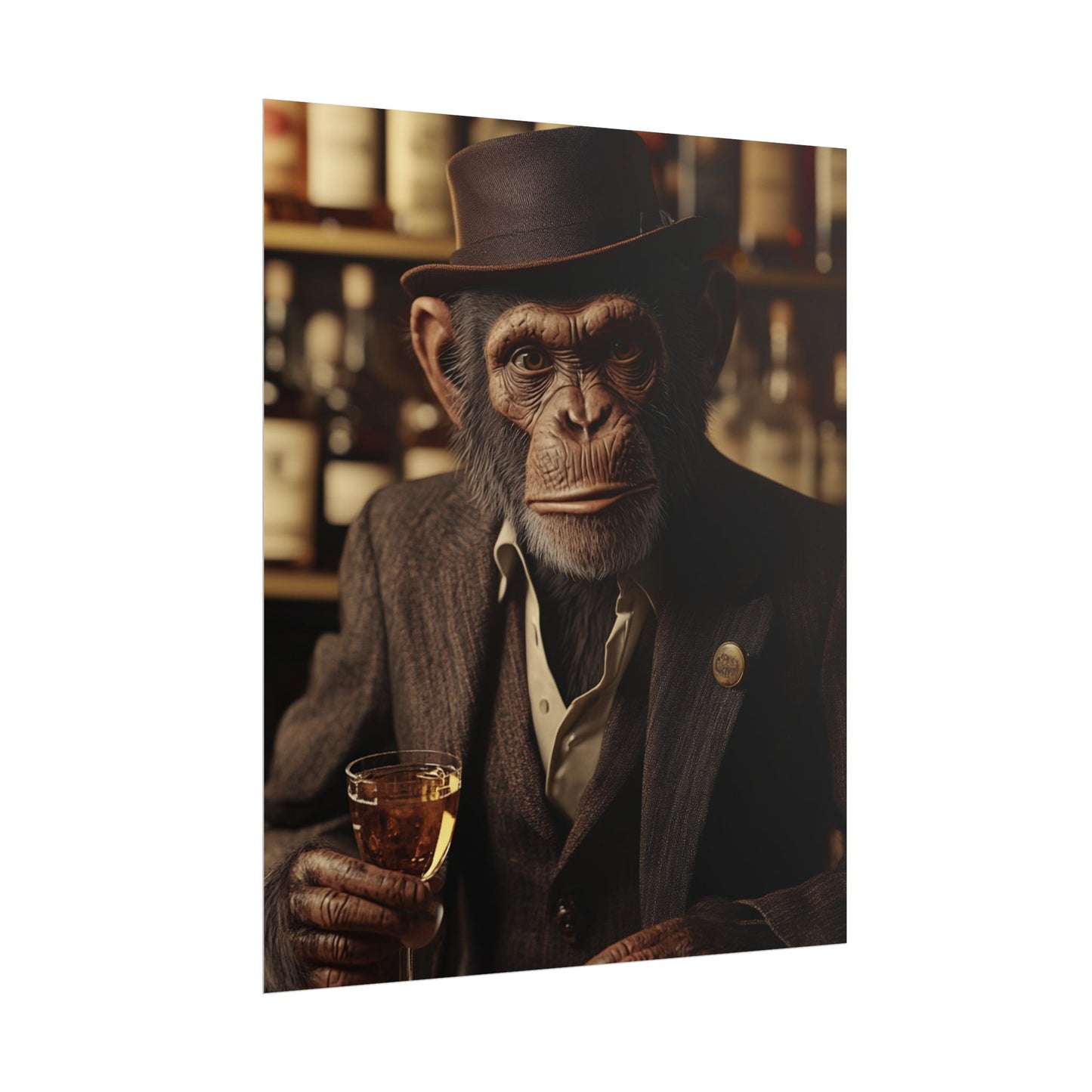 The Sophisticated Simian - Abstract Portrait of a Gentleman Chimpanzee