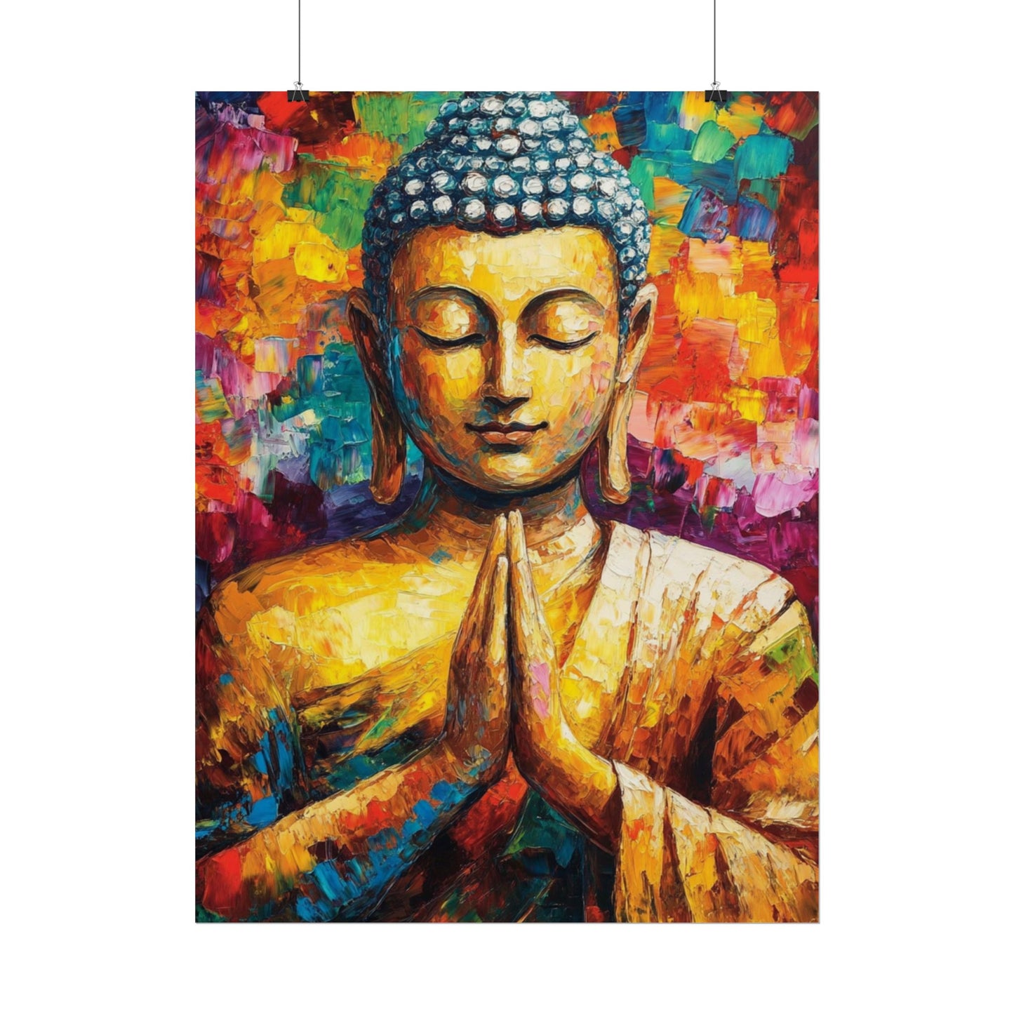 Vibrant Buddha - Abstract Spiritual Art Print