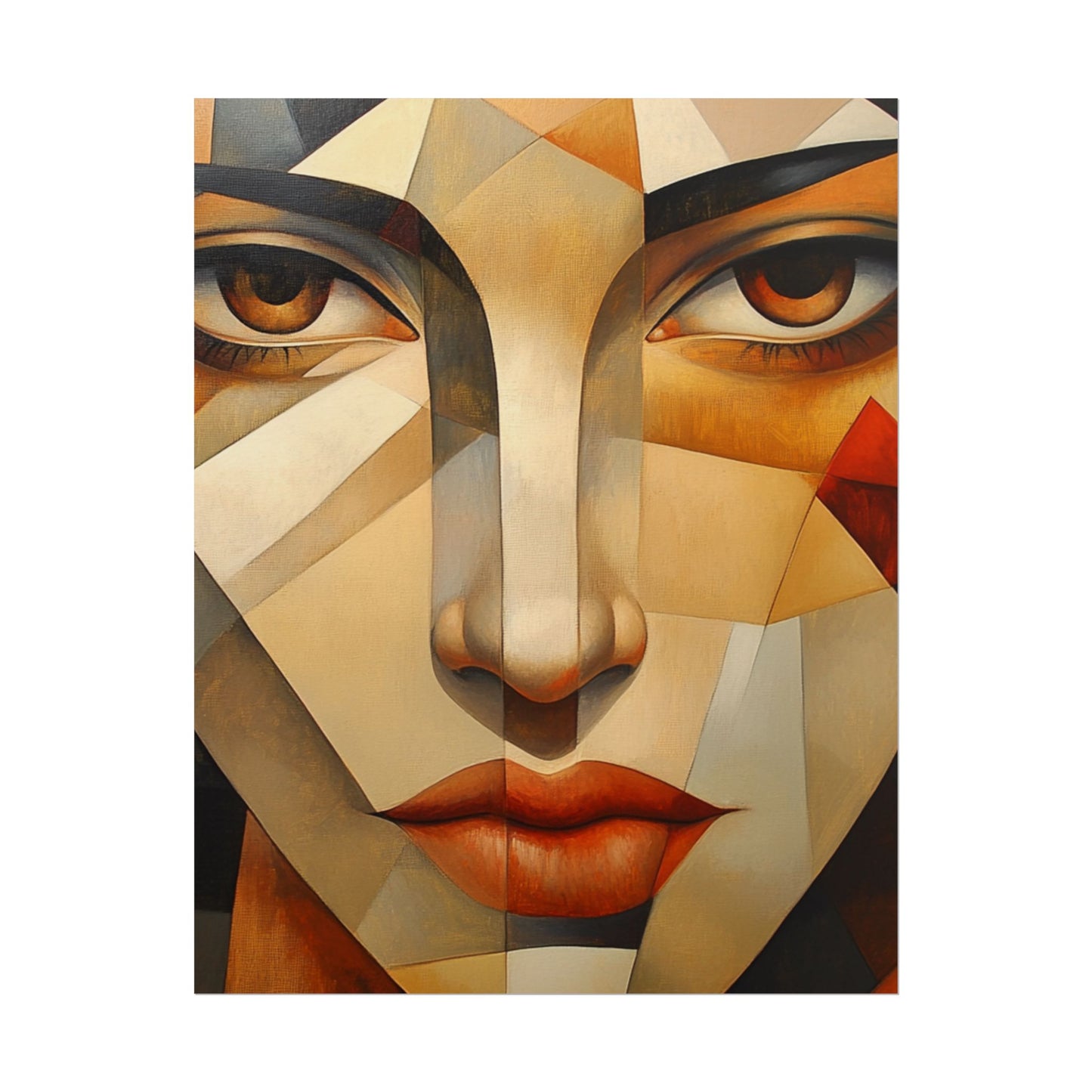 Facets of Emotion - Abstract Geometric Portrait Art Print